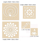 Combo of Rangoli Stencils for Diwali Floor Decoration Items with 6 Colors (Set of 5)