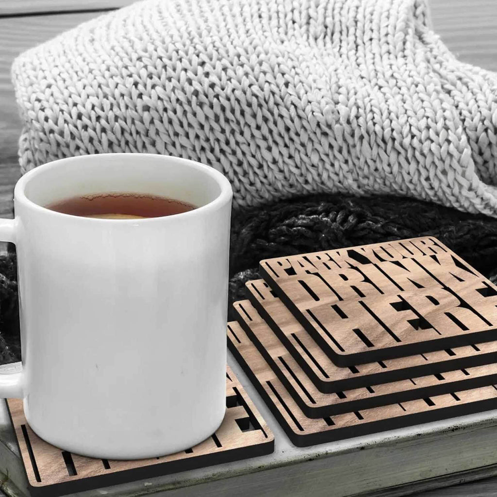 Stylish Wooden Coaster Set for Home & Office