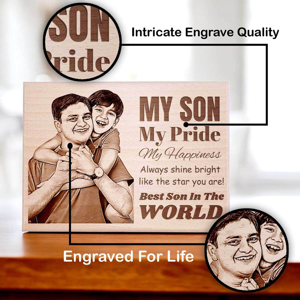 Customized Engraved Wooden Photo Frame Gift For Grand Son