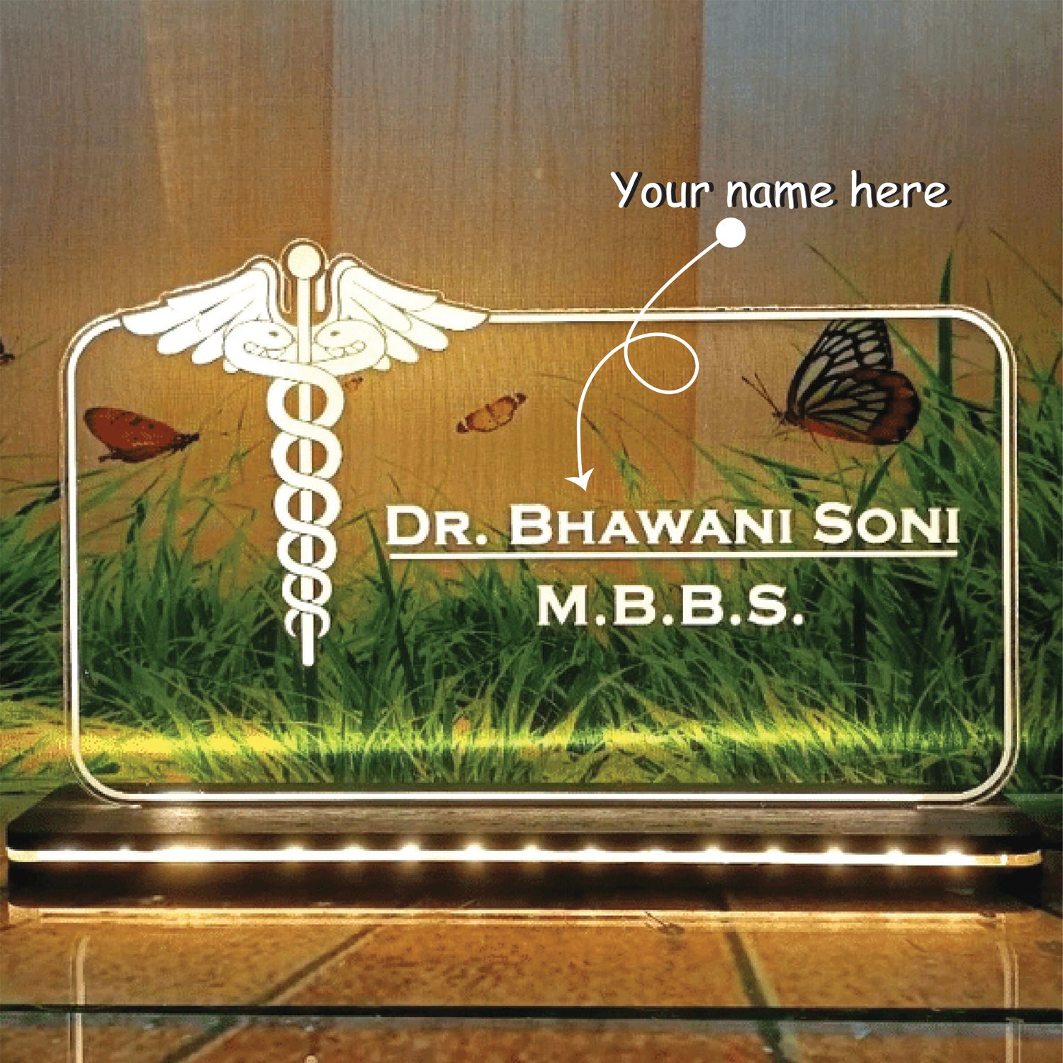 Customized LED Name Lamp Gift For Doctor or Dentist