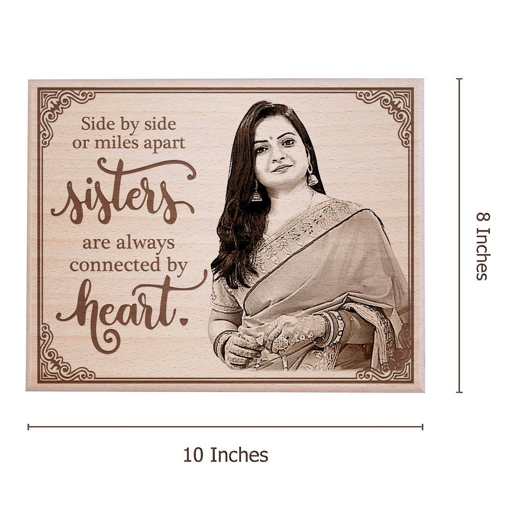 Personalized Engraved Wooden Photo Frame For Sister