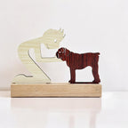 Boy with Puppy Premium Wooden Sculpture For Pet Lover