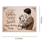 Personalized Happy Birthday Daddy Wooden Engraved Photo Frame (12x9 Inches)
