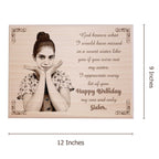 Personalized Engraved Wooden Photo Frame for Sister on her Birthday