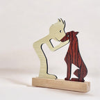 Boy with Puppy Premium Wooden Sculpture For Pet Lover