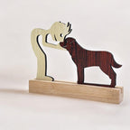 Boy with Puppy Premium Wooden Sculpture For Pet Lover