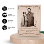Unique Personalised Engraved Wooden Photo Frame For Father