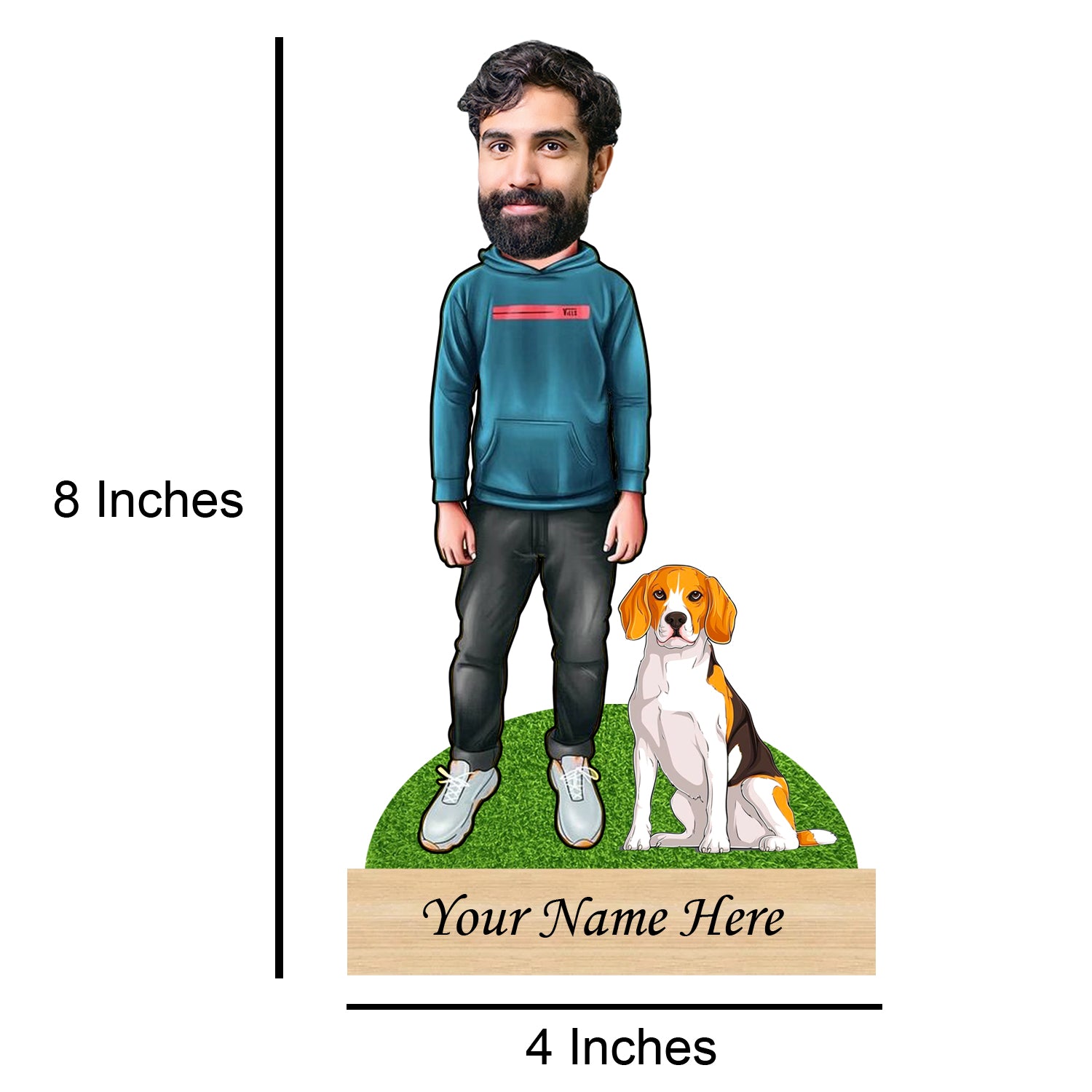 Personalized Pet Caricature for Beagle Pet Lover
