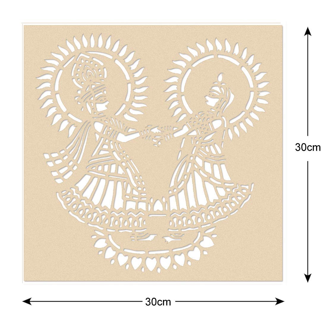 Radha Krishna Stencil Size