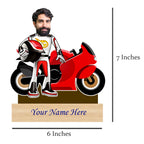 Personalized Super Bike Caricature for Man with Custom Name