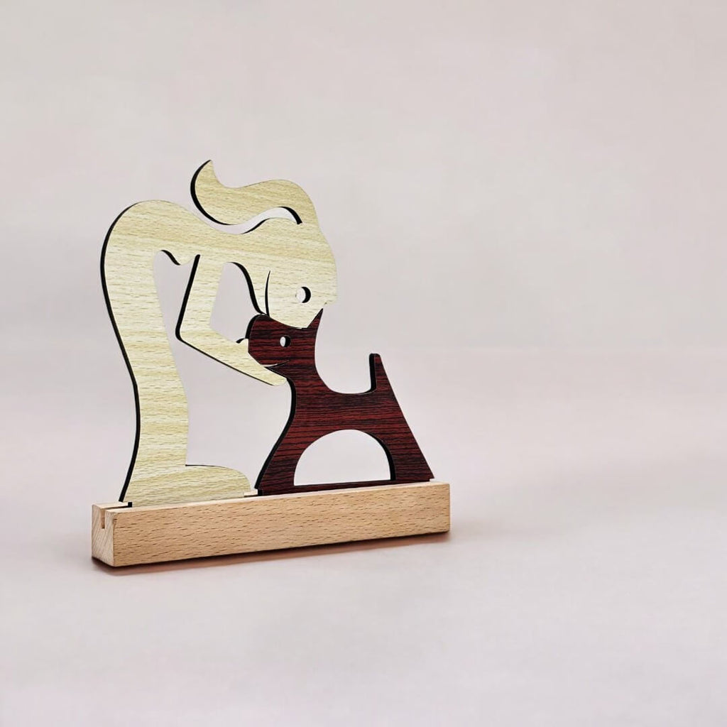 Premium Home Decor Wooden Statue For Pet Lover