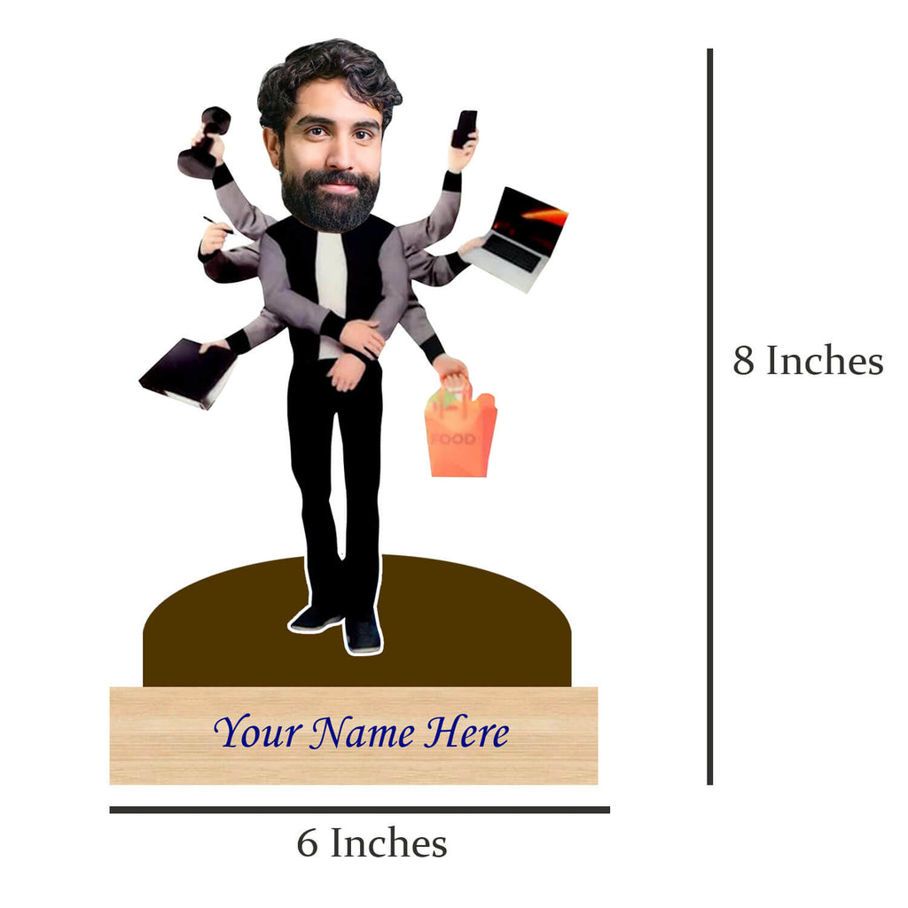 Personalized Caricature For Multitalented Man with Custom Name