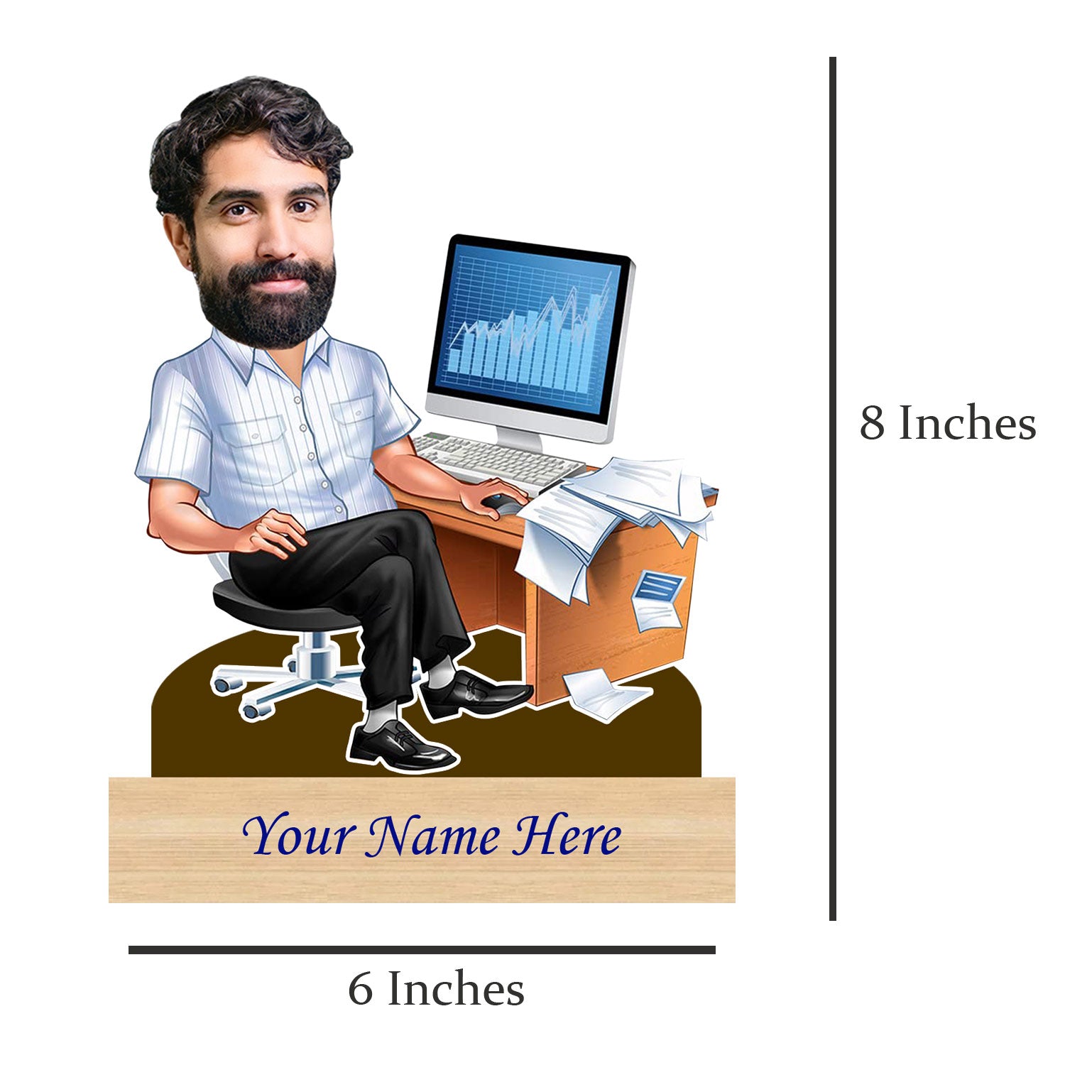 Personalized Caricature For Stock Trader with Custom Name
