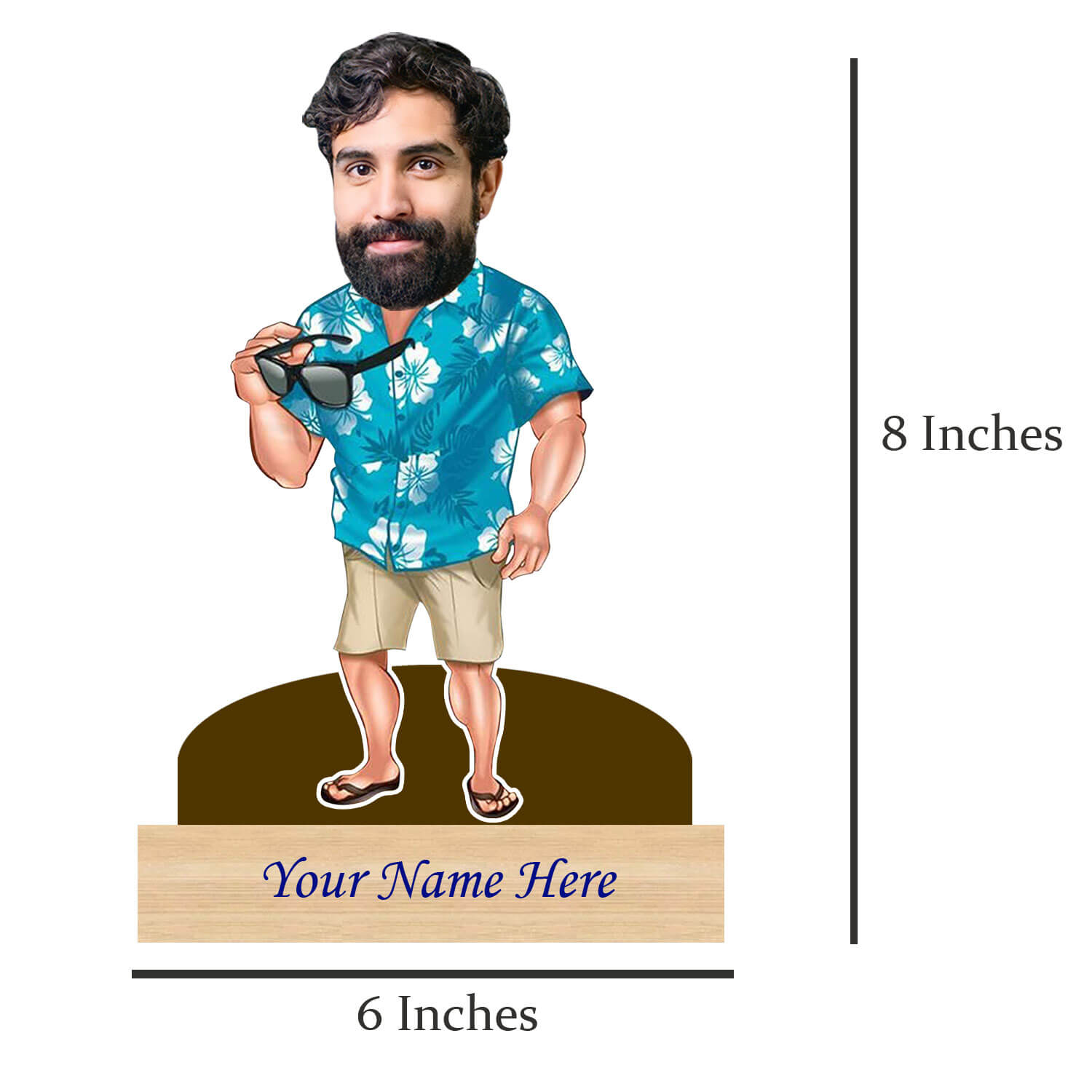 Personalized Caricature for Cool Man with Custom Name