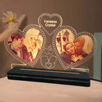 Double Heart Photo LED Lamp