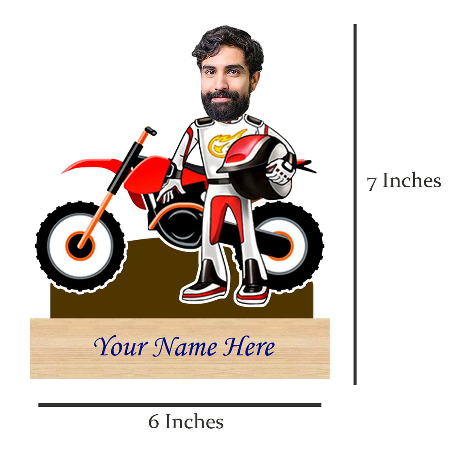 Personalized Caricature for Mountain Bike Lover with Custom Name