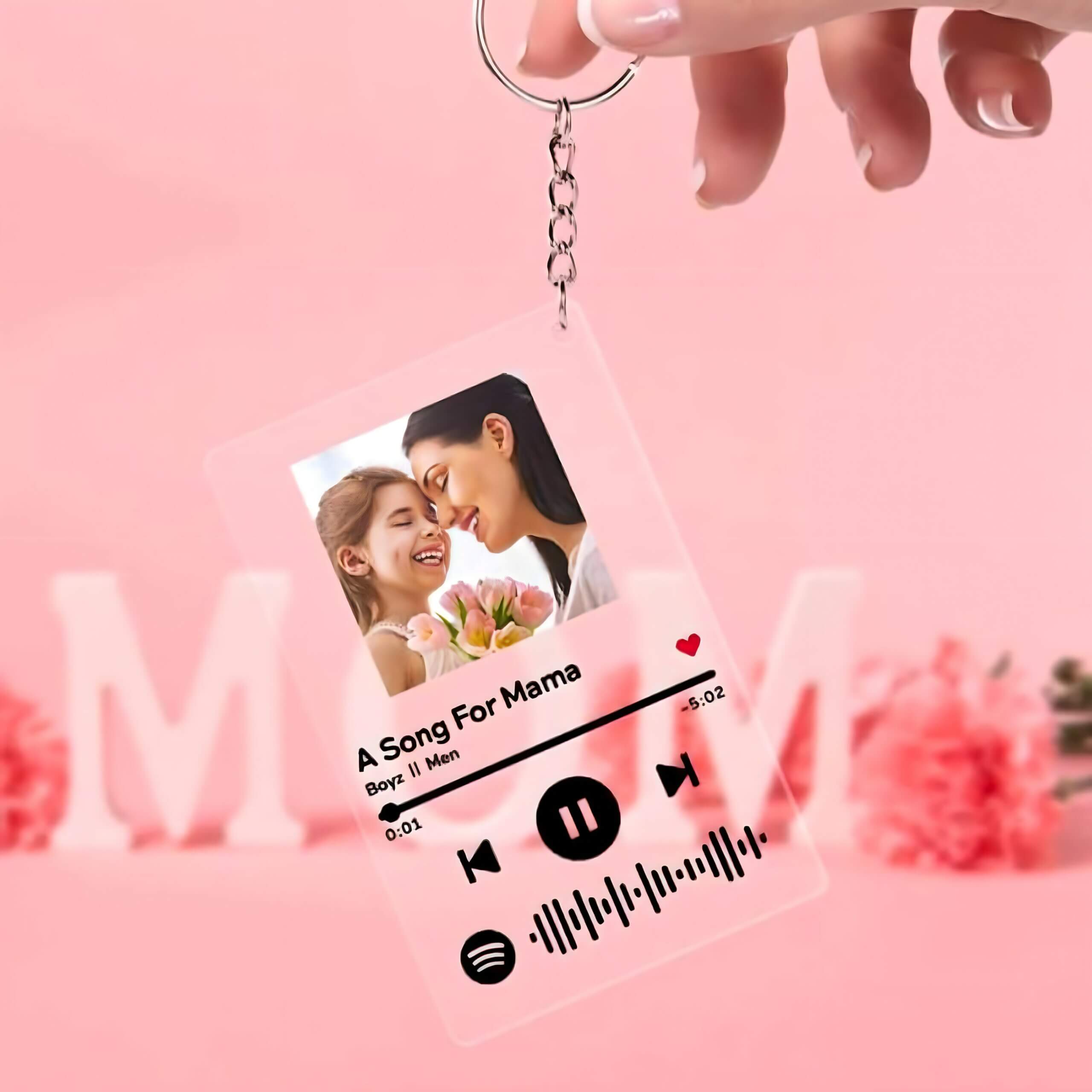 Customized Spotify Keychain With Photo and Scannable Song Code