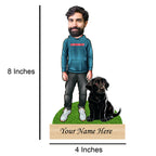 Personalized Pet Caricature for Black Labrador Pet Lover