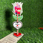 Beautiful Customized Wooden Photo Rose with Couple Name