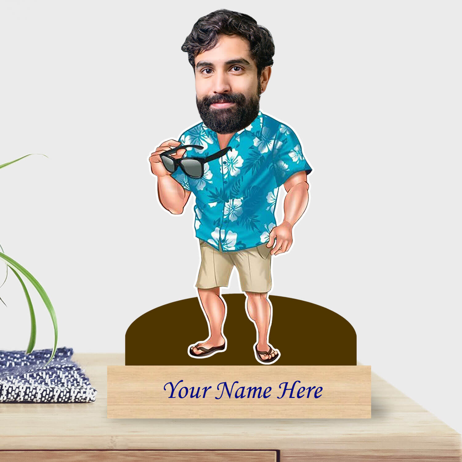 Personalized Caricature for Cool Man with Custom Name