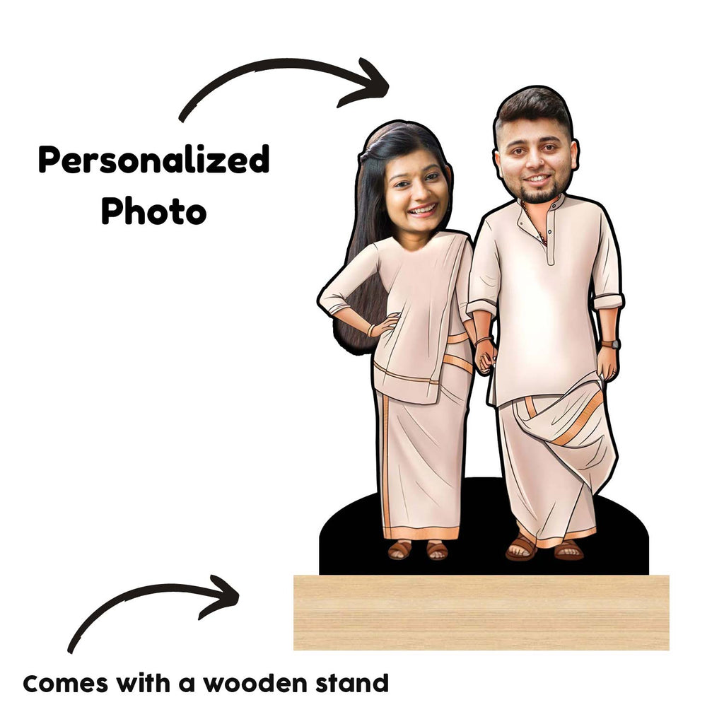 Personalized Couple Caricature in Ethnic Style