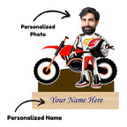 Personalized Caricature for Mountain Bike Lover with Custom Name