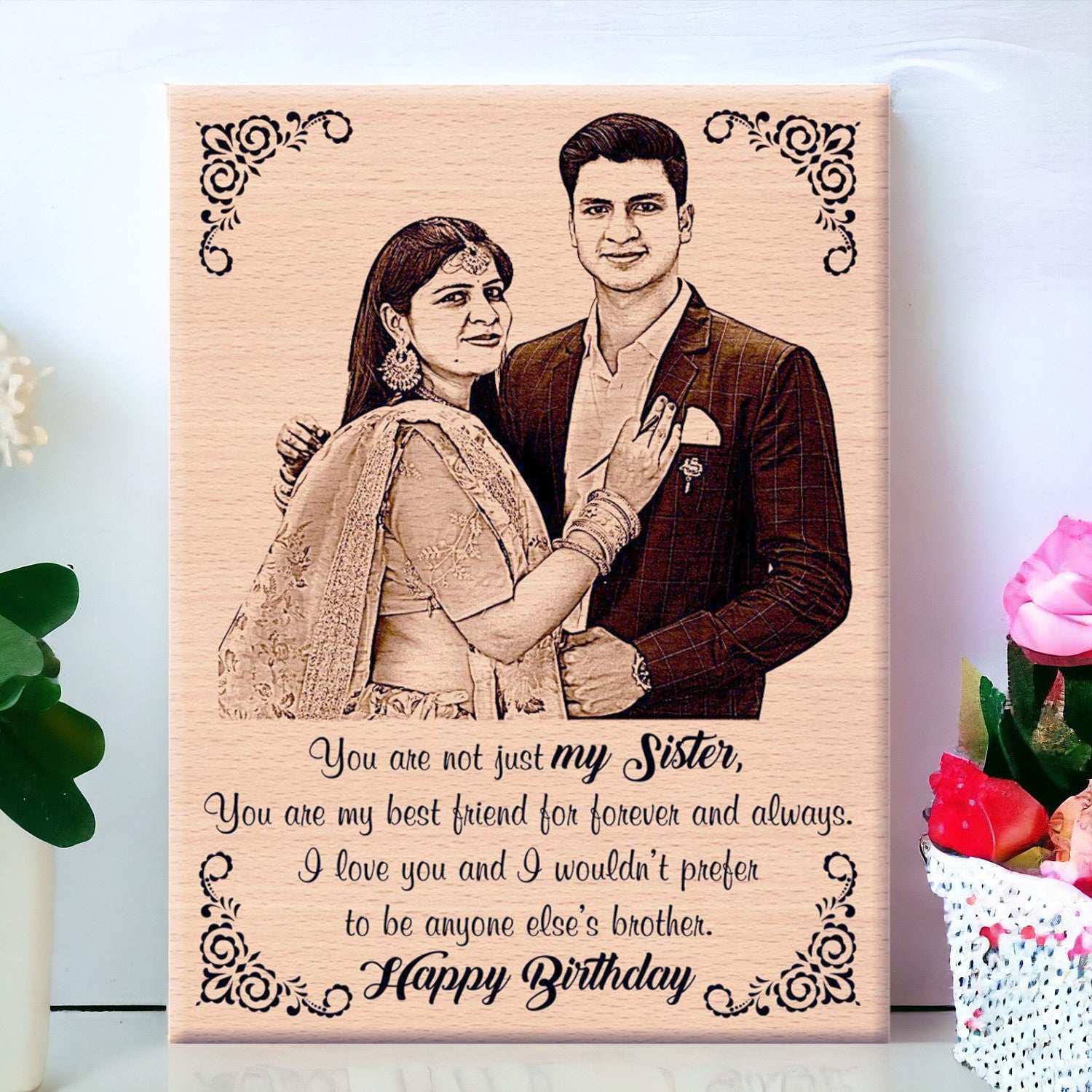 happy birthday sister photo frame
