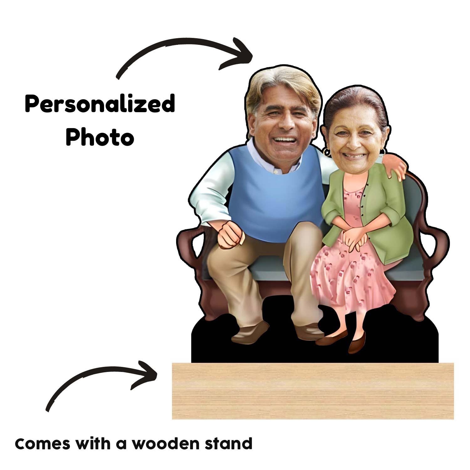 Personalized Caricature for Grandparents Gift For Dada Dadi