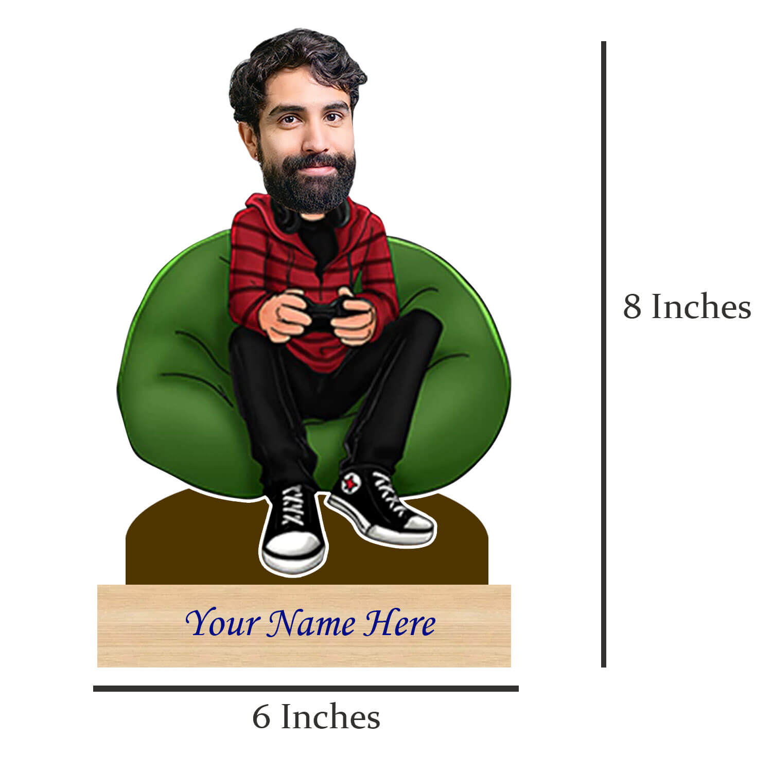 Personalized Caricature for Gamer with Custom Name
