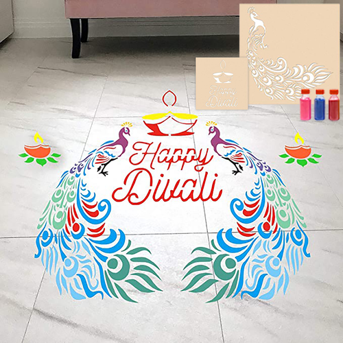 Rangoli Stencils for Floor Large Size with Six Rangoli Colors