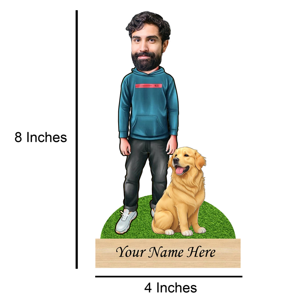 Personalized Dog Caricature For Golden Labrador Pet Lover