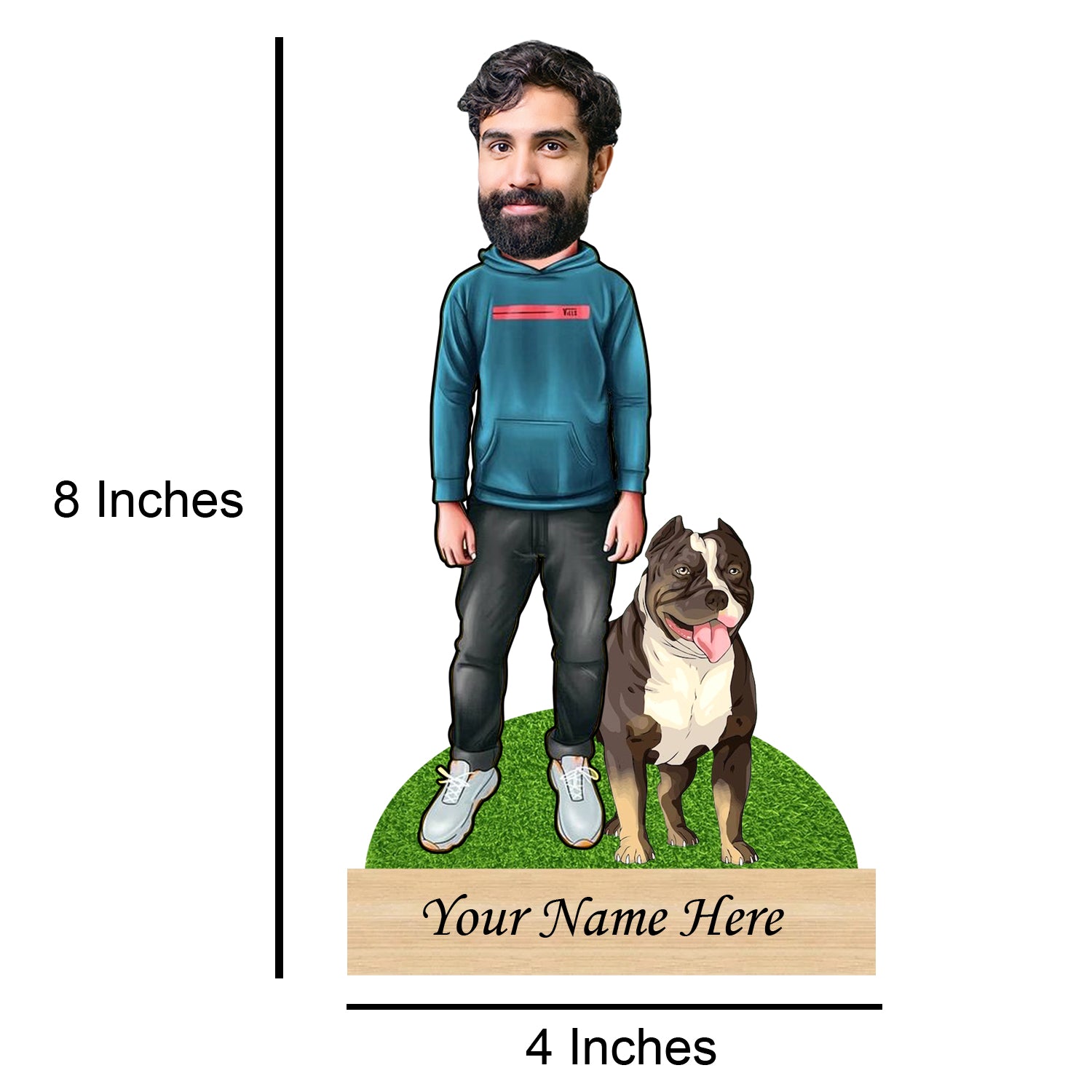 Personalized Dog Caricature For Pitbull Pet Lover