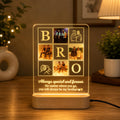 Personalized Brother Acrylic Photo LED Light – Custom Photo Collage & Name Engraved