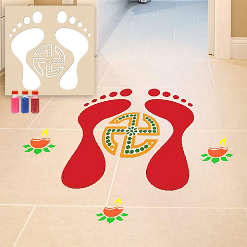 Lakshmi Charan Rangoli - DIY Rangoli Stencils for Floor