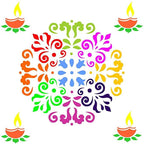 Diwali Rangoli DIY Stencil for Floor Decoration