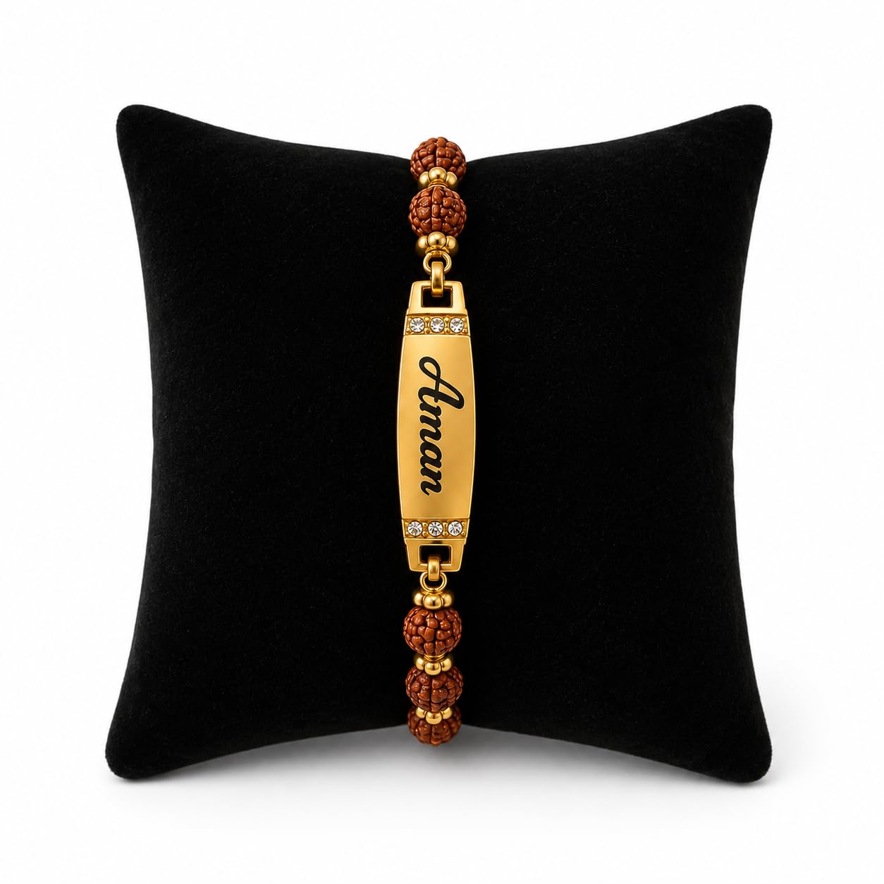 Incredible Personalized Metal Name Rakhi for Brother .