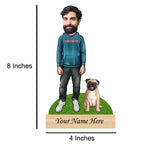 Personalized Pet Caricature for Pug Best Gifts For Dog owner
