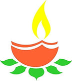 Diya Rangoli Wooden Stencil for Diwali (6x6-inch)
