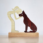 Girl with Puppy Premium Wooden Sculpture For Pet Lover