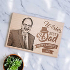 Unique World's Best Dad Wooden Photo Frame Gift for Men (6x4 Inches)