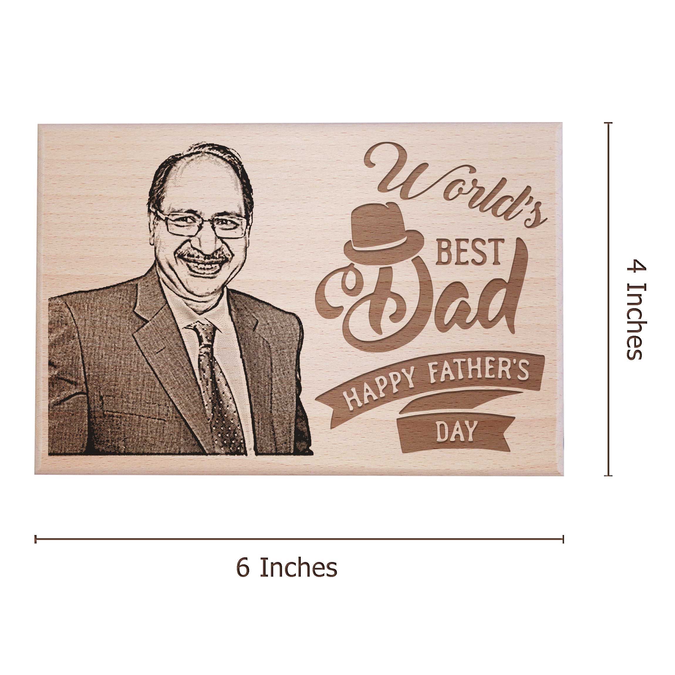 Unique World's Best Dad Wooden Photo Frame Gift for Men (6x4 Inches)