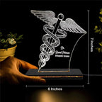 Personalized Illusion LED Name Lamp Gift For Doctor With Stand