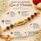 Incredible Personalized Metal Name Rakhi for Brother .