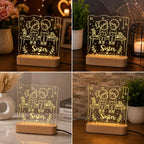 Personalized BroSis Acrylic LED Lamp – Custom Brother Sister Name Engraved Light