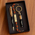 Personalized Premium Gift Set for Brother | Custom Name Bracelet Rakhi, Pen & Keychain | Unique Raksha Bandhan Gift for Brother Sister