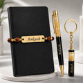 Personalized Premium Gift Set for Brother | Custom Name Bracelet Rakhi, Pen & Keychain | Unique Raksha Bandhan Gift for Brother Sister