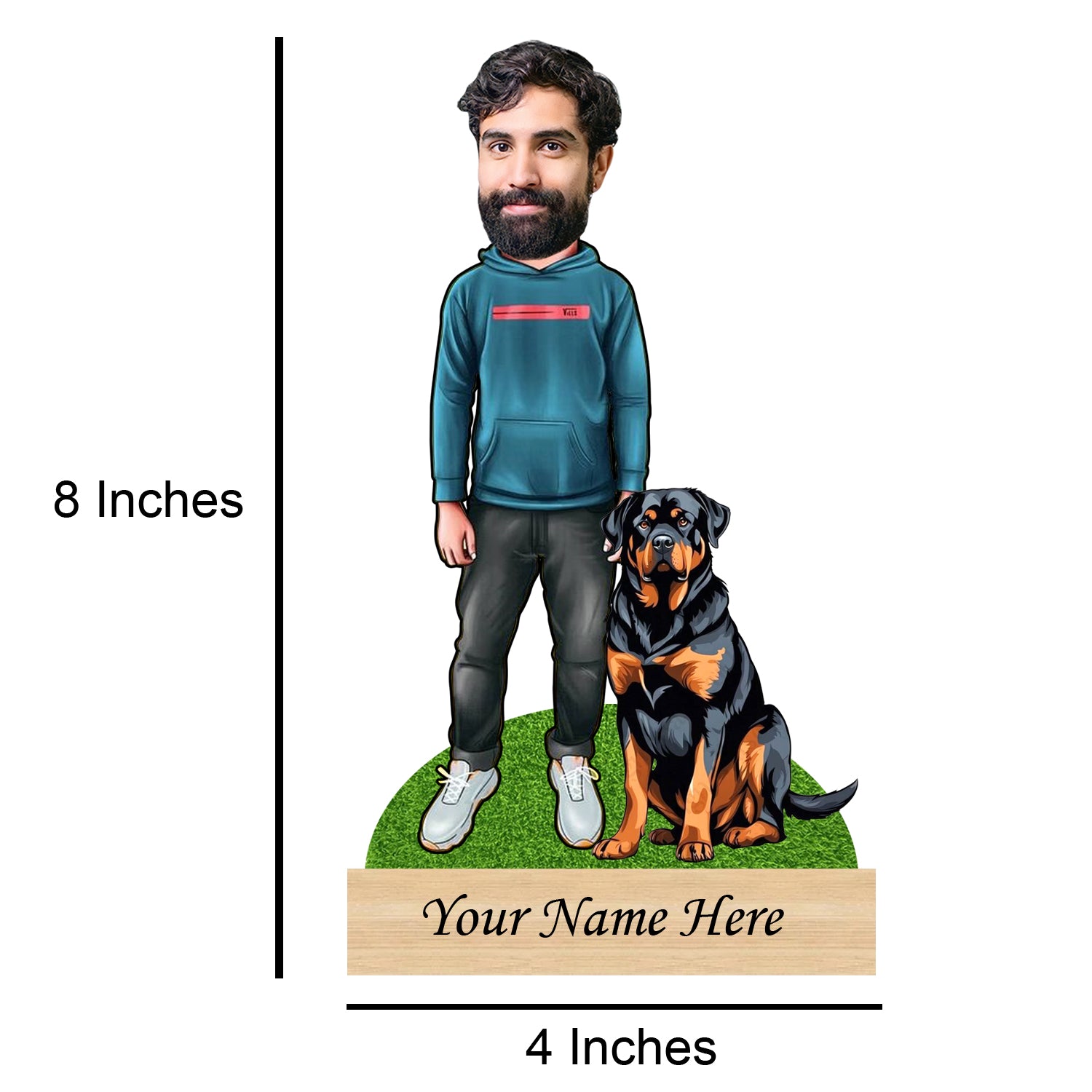Personalized Dog Caricature For Rottweiler Pet Lover