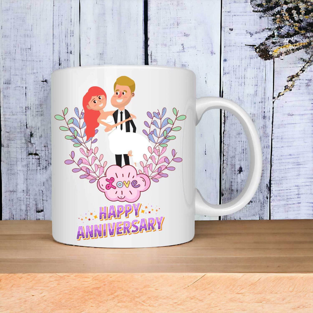 Happy Anniversary Gift - Ceramic Coffee Mug For Couple
