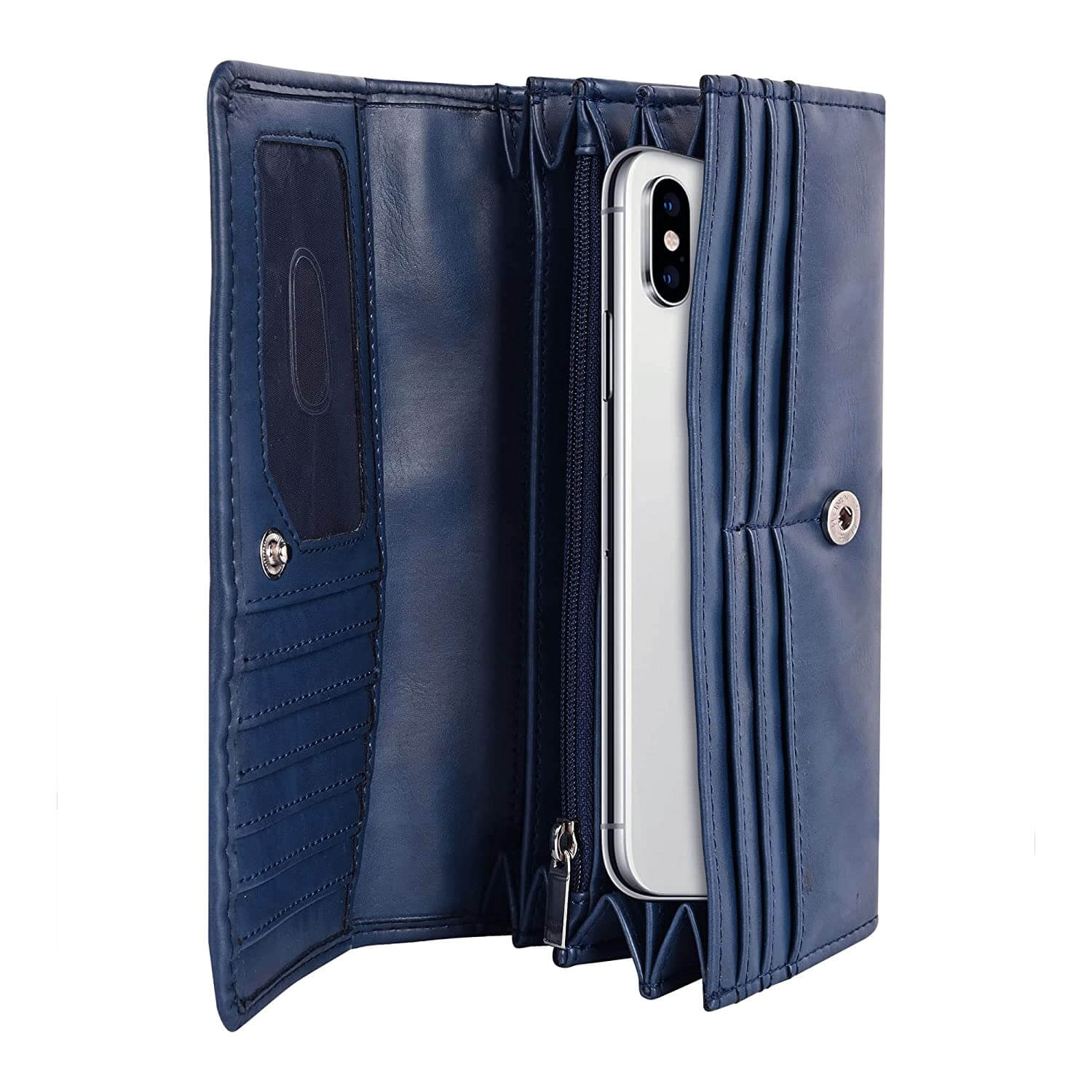 Customized Vegan Leather Wallet With Photo For Mother’s Day (Blue)