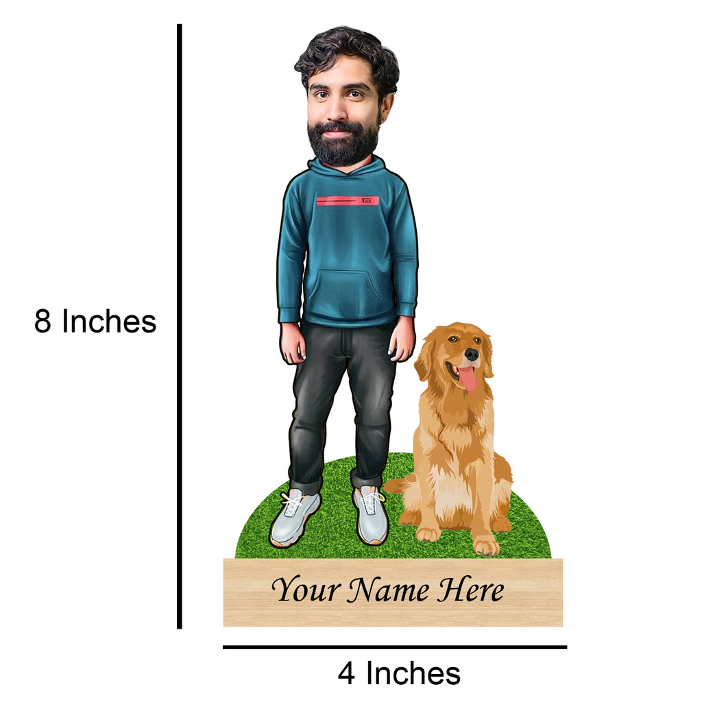 Personalized Pet Caricature for Golden Retriever Pet Owner